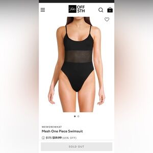 WeWoreWhat Black Mesh One Piece Swimsuit